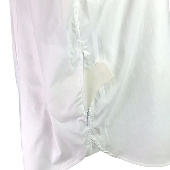 Athleta Shirt Womens S White Relaxed Long Sleeve Button Up Oversized Poplin Top - Picture 5 of 9